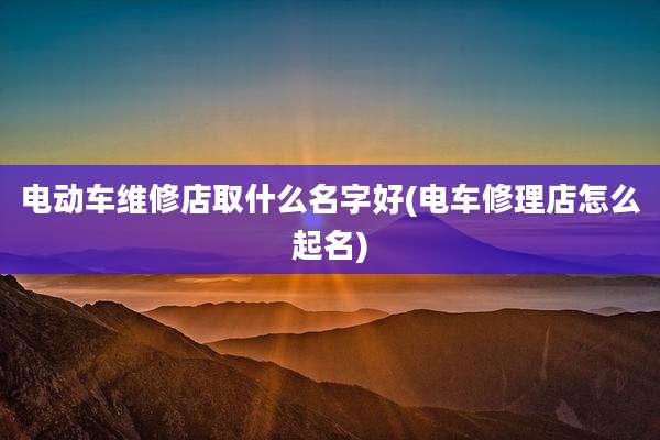 电动车维修店取什么名字好(电车修理店怎么起名)