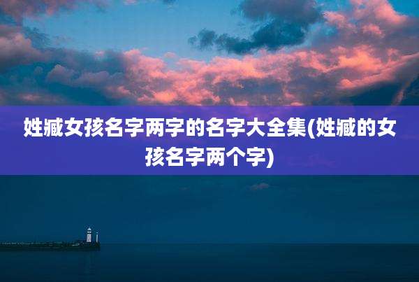 姓臧女孩名字两字的名字大全集(姓臧的女孩名字两个字)