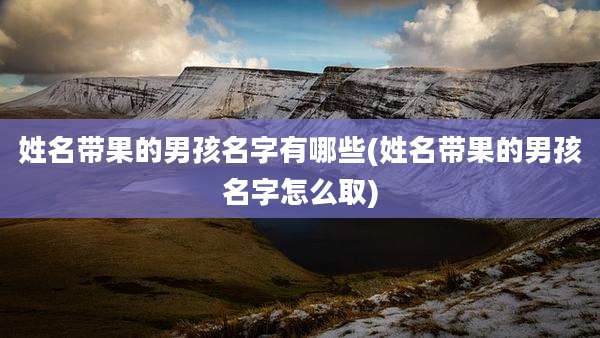 姓名带果的男孩名字有哪些(姓名带果的男孩名字怎么取)