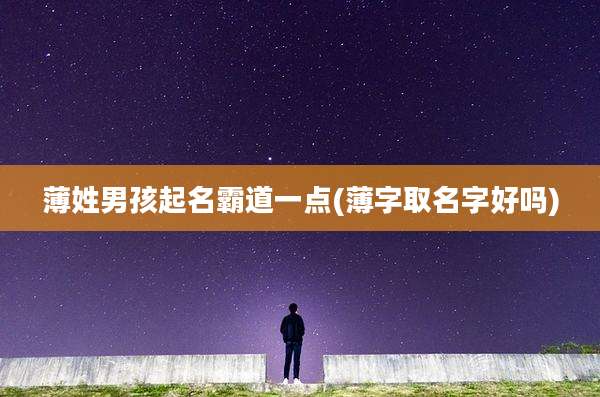 薄姓男孩起名霸道一点(薄字取名字好吗)