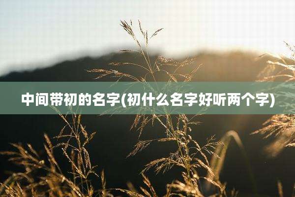 中间带初的名字(初什么名字好听两个字)