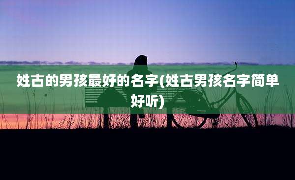 姓古的男孩最好的名字(姓古男孩名字简单好听)