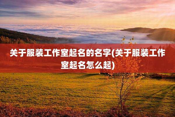关于服装工作室起名的名字(关于服装工作室起名怎么起)