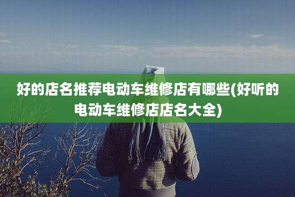 好的店名推荐电动车维修店有哪些(好听的电动车维修店店名大全)