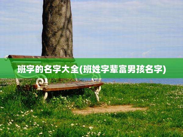 班字的名字大全(班姓字辈富男孩名字)