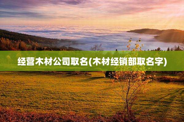 经营木材公司取名(木材经销部取名字)