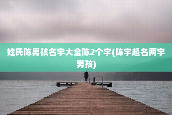 姓氏陈男孩名字大全陈2个字(陈字起名两字男孩)