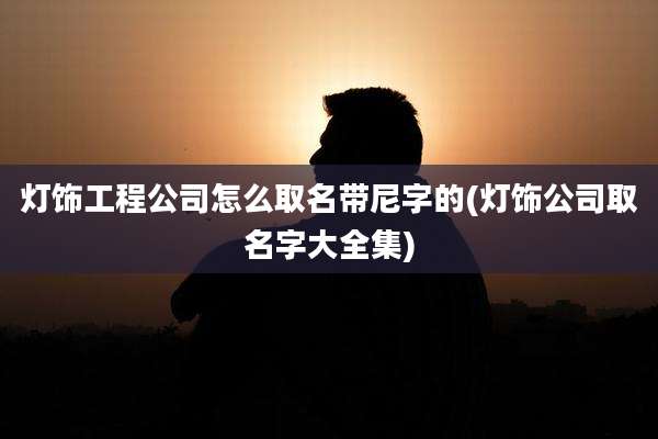 灯饰工程公司怎么取名带尼字的(灯饰公司取名字大全集)
