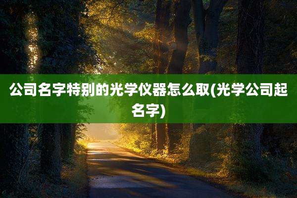 公司名字特别的光学仪器怎么取(光学公司起名字)