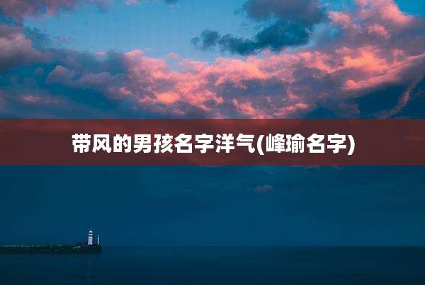 带风的男孩名字洋气(峰瑜名字)