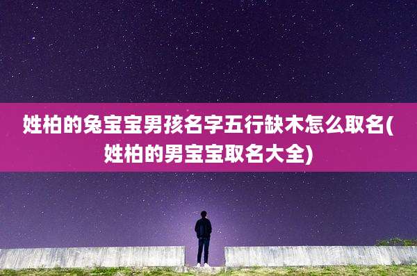 姓柏的兔宝宝男孩名字五行缺木怎么取名(姓柏的男宝宝取名大全)