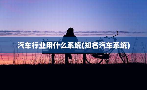 汽车行业用什么系统(知名汽车系统)