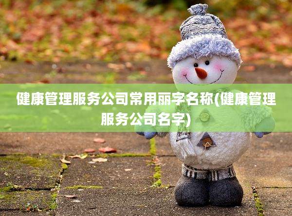 健康管理服务公司常用丽字名称(健康管理服务公司名字)
