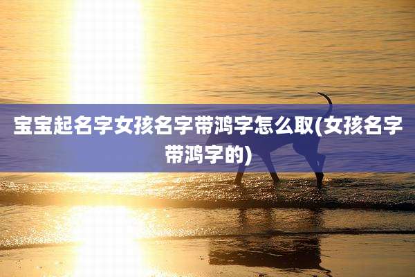 宝宝起名字女孩名字带鸿字怎么取(女孩名字带鸿字的)