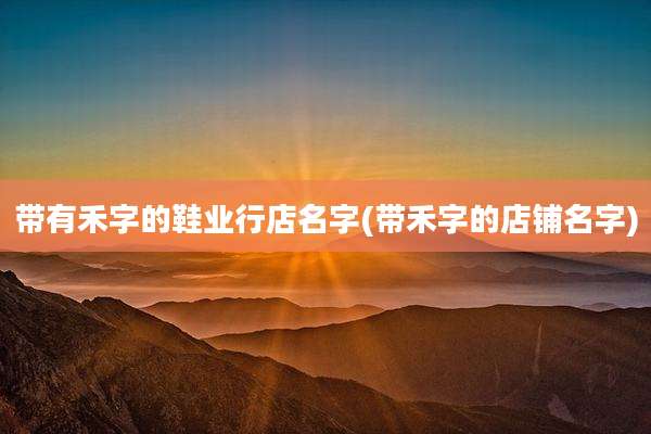 带有禾字的鞋业行店名字(带禾字的店铺名字)