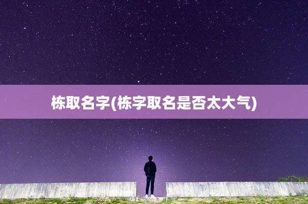 栋取名字(栋字取名是否太大气)