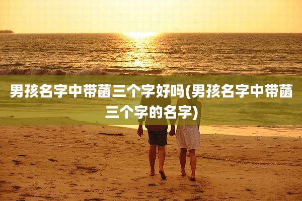 男孩名字中带菡三个字好吗(男孩名字中带菡三个字的名字)