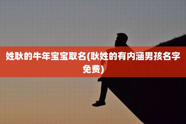 姓耿的牛年宝宝取名(耿姓的有内涵男孩名字免费)