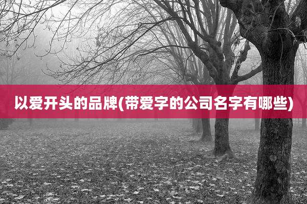 以爱开头的品牌(带爱字的公司名字有哪些)