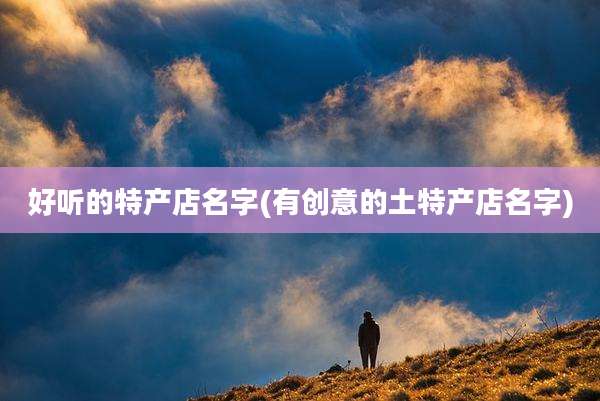 好听的特产店名字(有创意的土特产店名字)