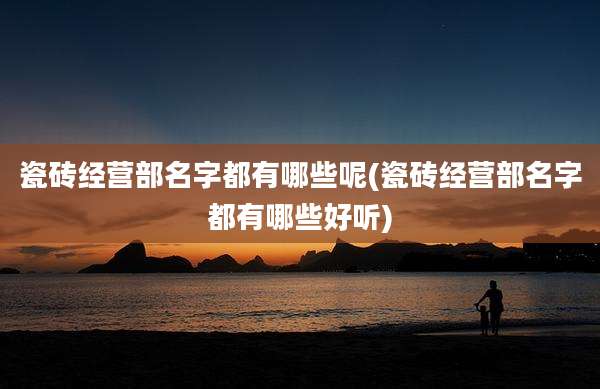瓷砖经营部名字都有哪些呢(瓷砖经营部名字都有哪些好听)