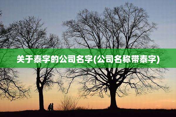 关于泰字的公司名字(公司名称带泰字)