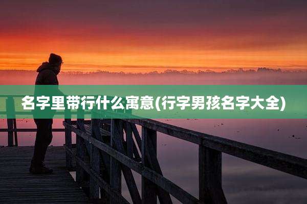 名字里带行什么寓意(行字男孩名字大全)