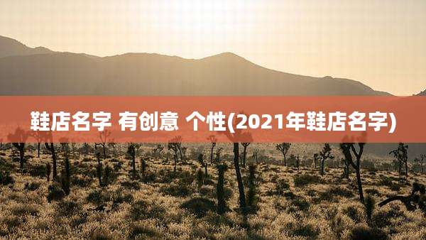 鞋店名字 有创意 个性(2021年鞋店名字)