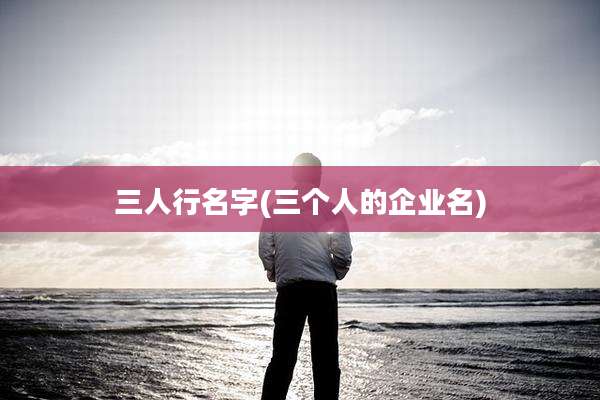 三人行名字(三个人的企业名)