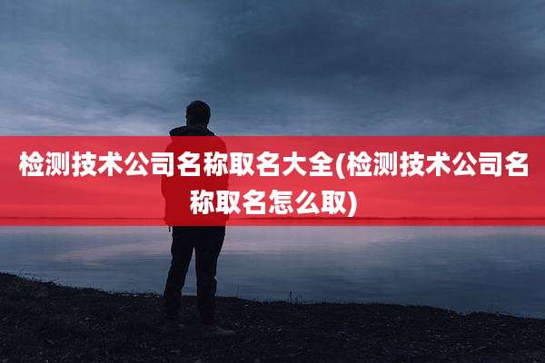 检测技术公司名称取名大全(检测技术公司名称取名怎么取)