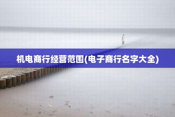 机电商行经营范围(电子商行名字大全)