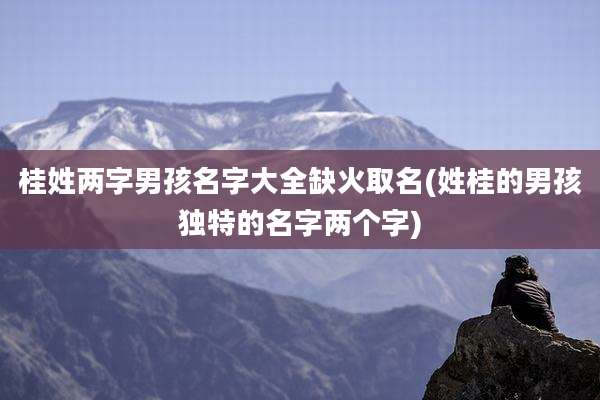桂姓两字男孩名字大全缺火取名(姓桂的男孩独特的名字两个字)