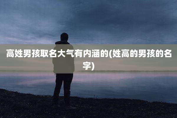 高姓男孩取名大气有内涵的(姓高的男孩的名字)