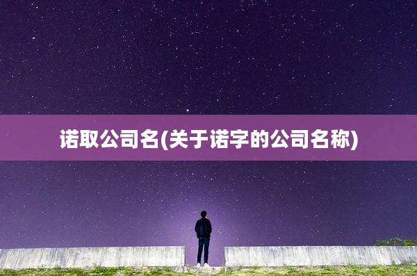 诺取公司名(关于诺字的公司名称)