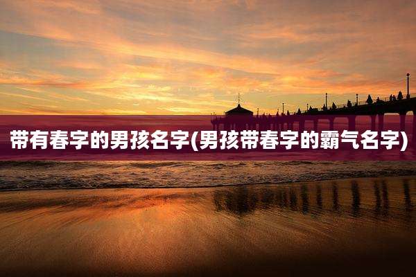 带有春字的男孩名字(男孩带春字的霸气名字)