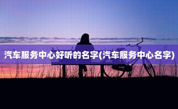 汽车服务中心好听的名字(汽车服务中心名字)