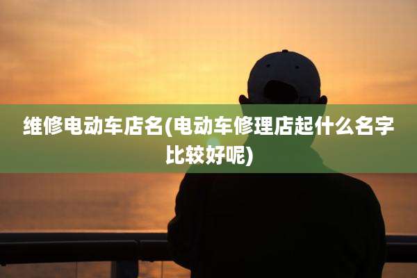 维修电动车店名(电动车修理店起什么名字比较好呢)
