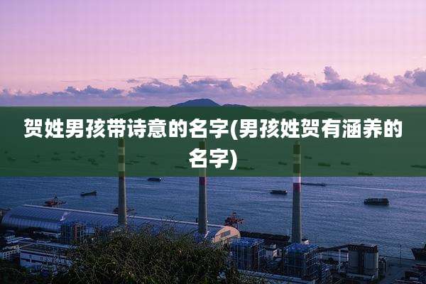 贺姓男孩带诗意的名字(男孩姓贺有涵养的名字)