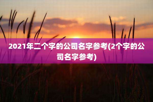 2021年二个字的公司名字参考(2个字的公司名字参考)