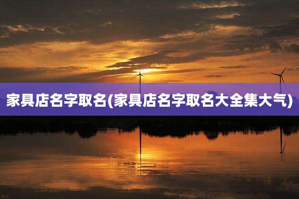 家具店名字取名(家具店名字取名大全集大气)