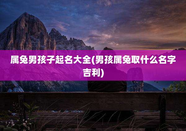 属兔男孩子起名大全(男孩属兔取什么名字吉利)