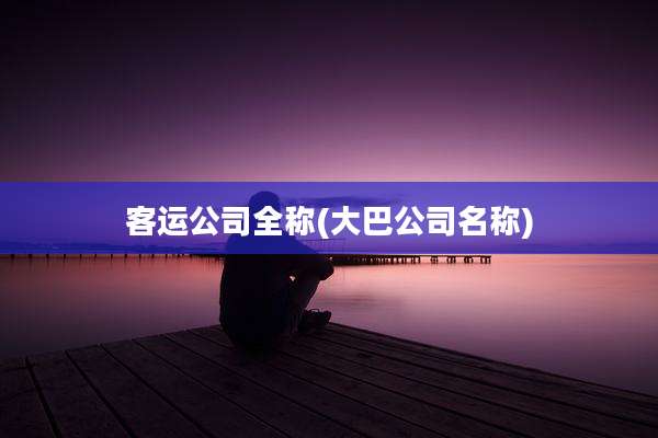 客运公司全称(大巴公司名称)