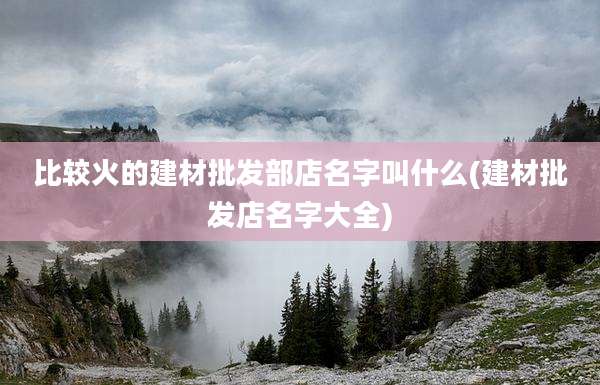 比较火的建材批发部店名字叫什么(建材批发店名字大全)