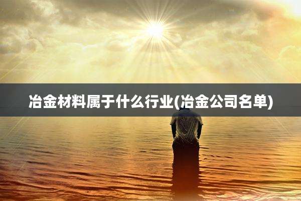 冶金材料属于什么行业(冶金公司名单)