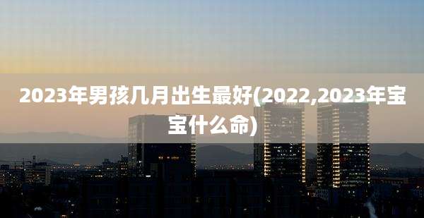 2023年男孩几月出生最好(2022,2023年宝宝什么命)