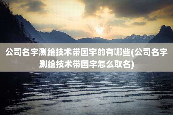 公司名字测绘技术带国字的有哪些(公司名字测绘技术带国字怎么取名)