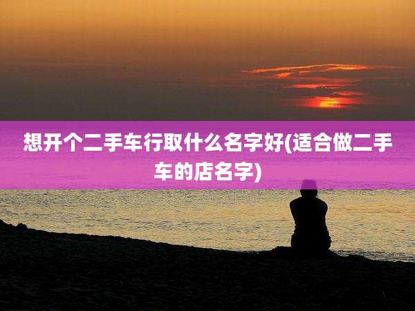 想开个二手车行取什么名字好(适合做二手车的店名字)
