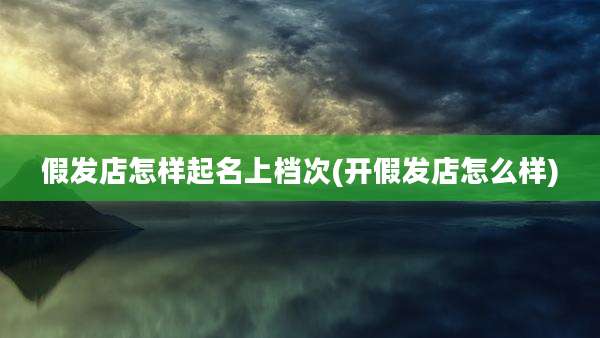 假发店怎样起名上档次(开假发店怎么样)