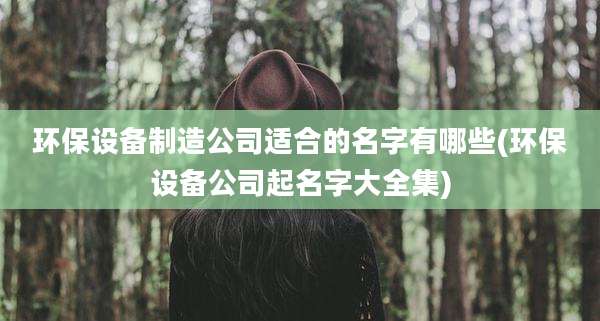 环保设备制造公司适合的名字有哪些(环保设备公司起名字大全集)