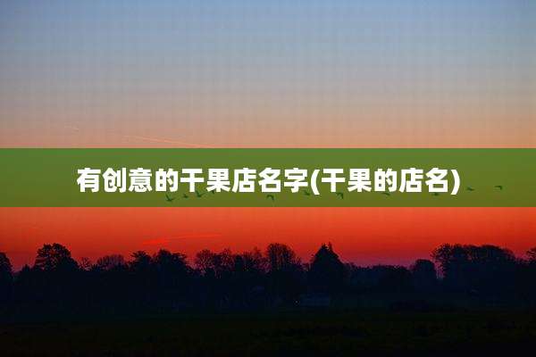 有创意的干果店名字(干果的店名)